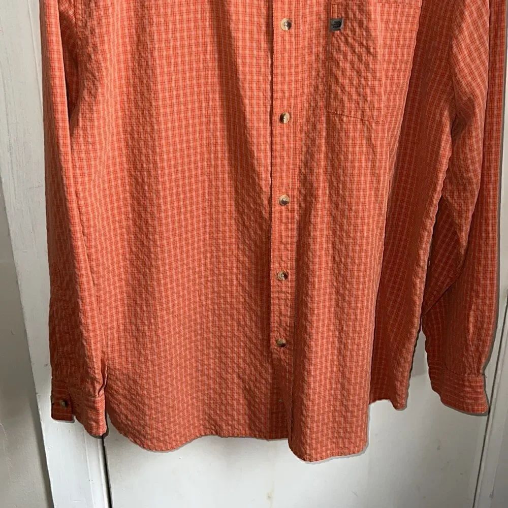 THE NORTH FACE Orange Plaid Button Up Shirt-L - Picture 3 of 9